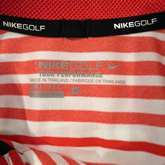 Nike Golf Tour Performance Dri-fit Men's PoloShirt, Orange & White, Size Medium - Picture 6 of 8